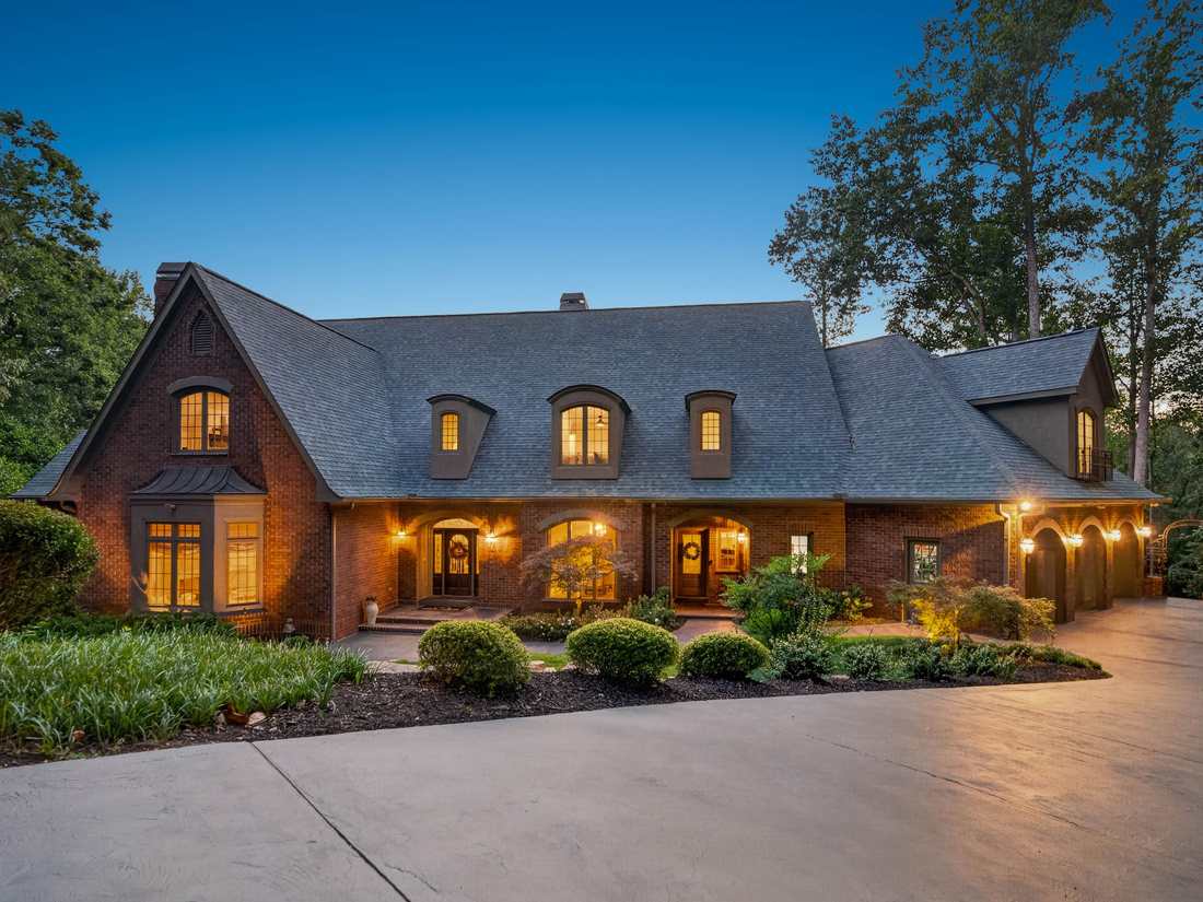 Front elevation, twilight