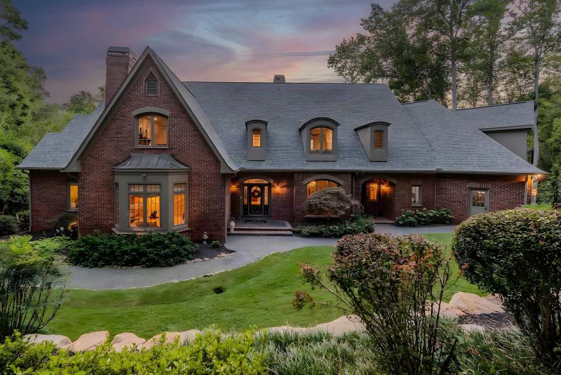 Front elevation at dusk